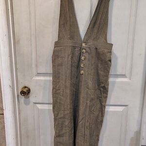 NWT Forever 21 Contemporary Women's Size L Striped Button-Front Linen Romper